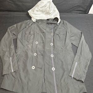Hurley Gray Utility Jacket with Cream Hood